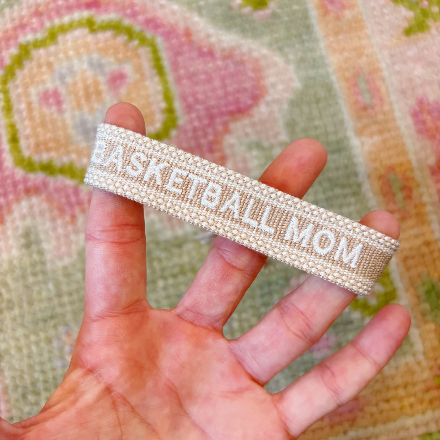 Basketball mom with basketball charms tassel bracelet