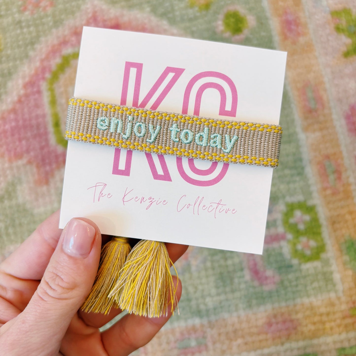 Enjoy today NEW SKINNY BAND embroidered tassel bracelet