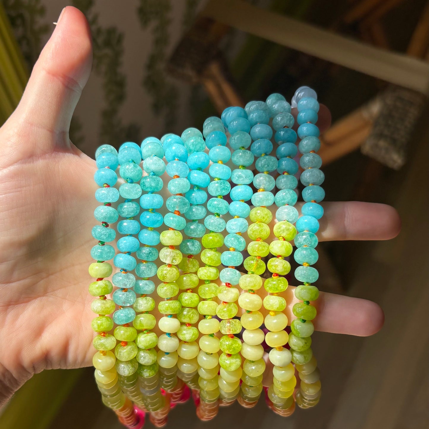 Confetti hand knotted necklace rainbow sold out - this is a preorder ships Aug 1