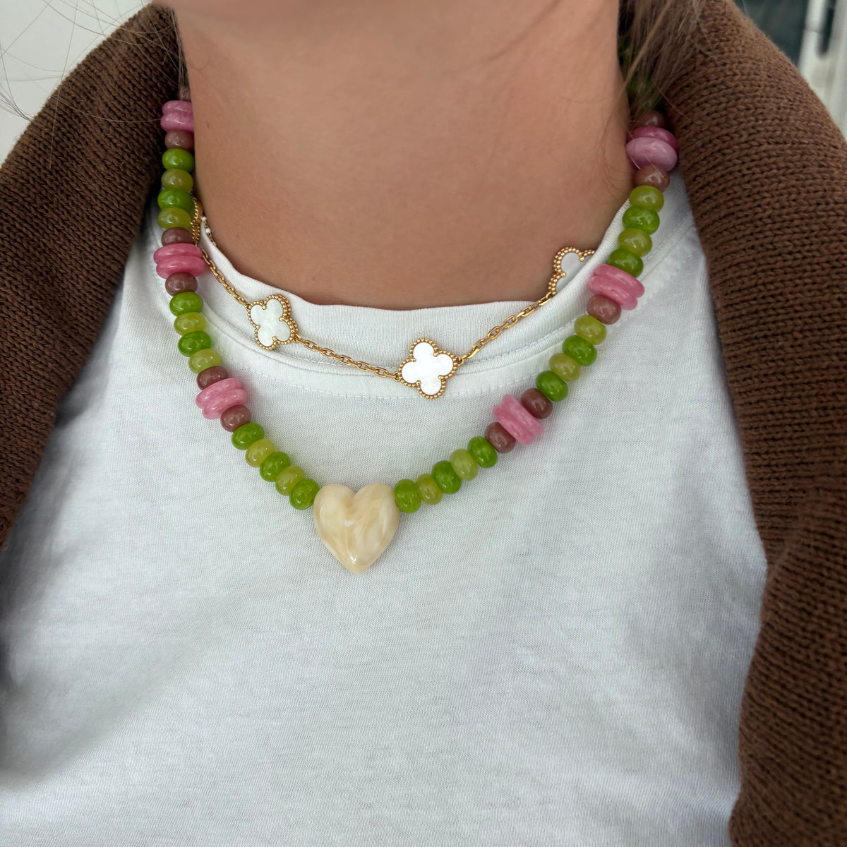 Happy heart necklace