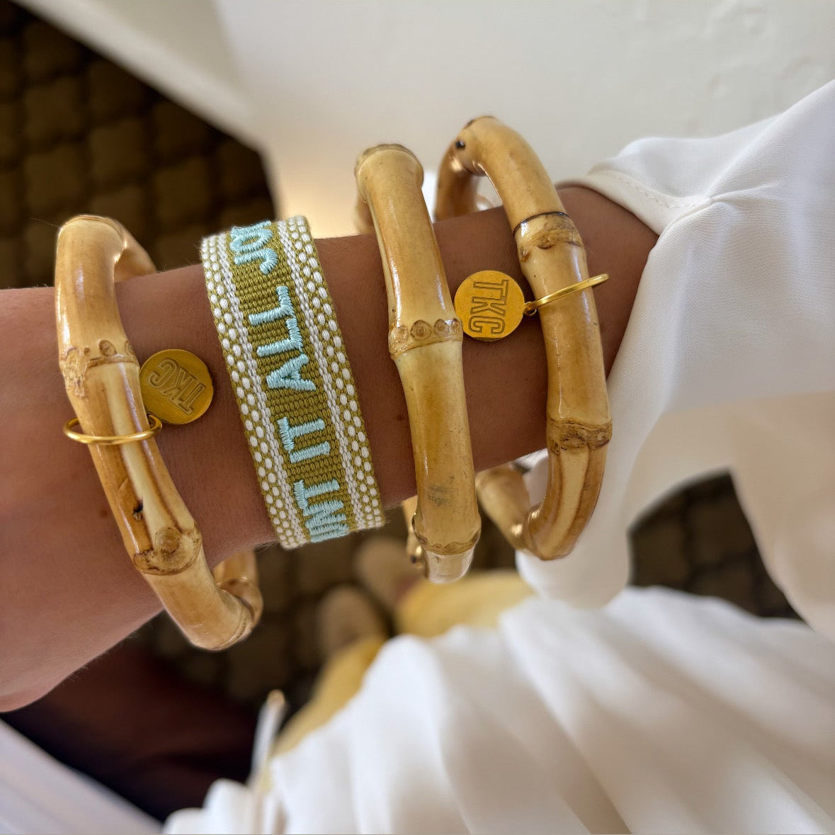 Signature bamboo bangle set of 3