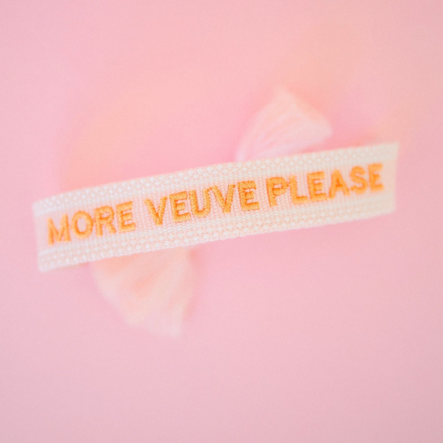 More Veuve please embroidered tassel bracelet