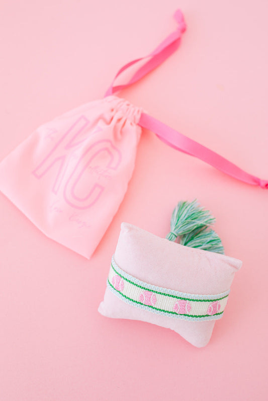 Tennis ball embroidered tassel bracelet