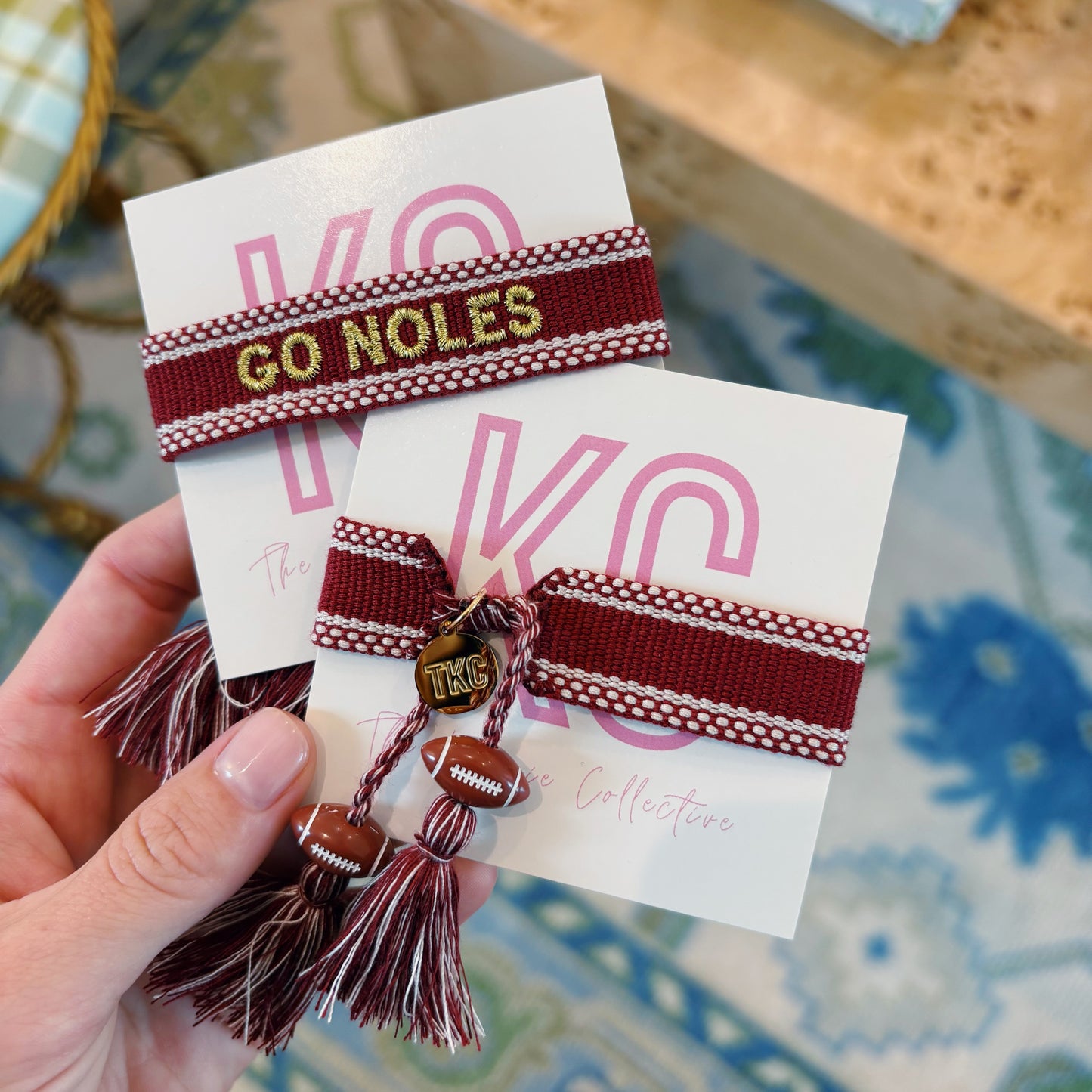 Go Noles embroidered tassel bracelet