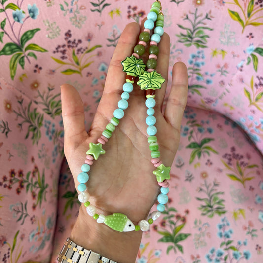 Fancy fish beaded necklace SOLD OUT this is a preorder ships May 22