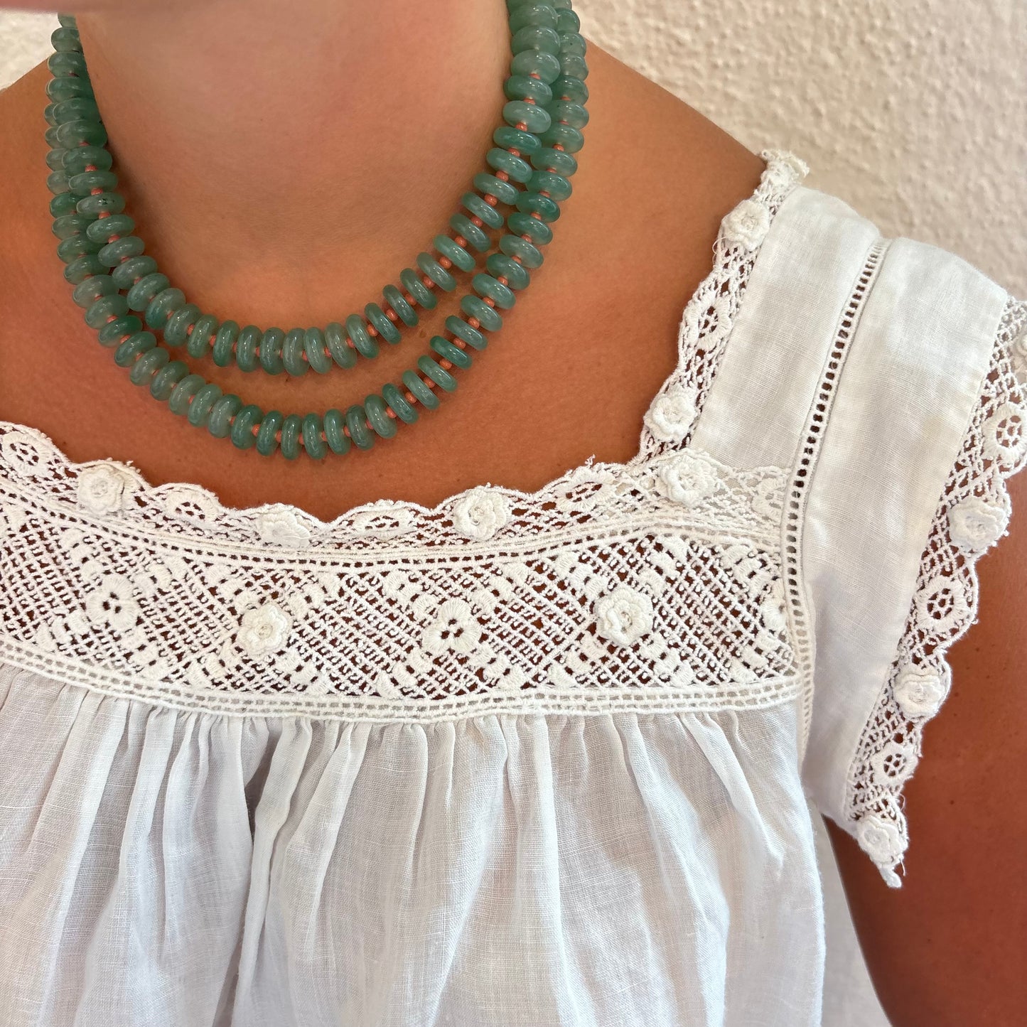 Sophia green stone necklace