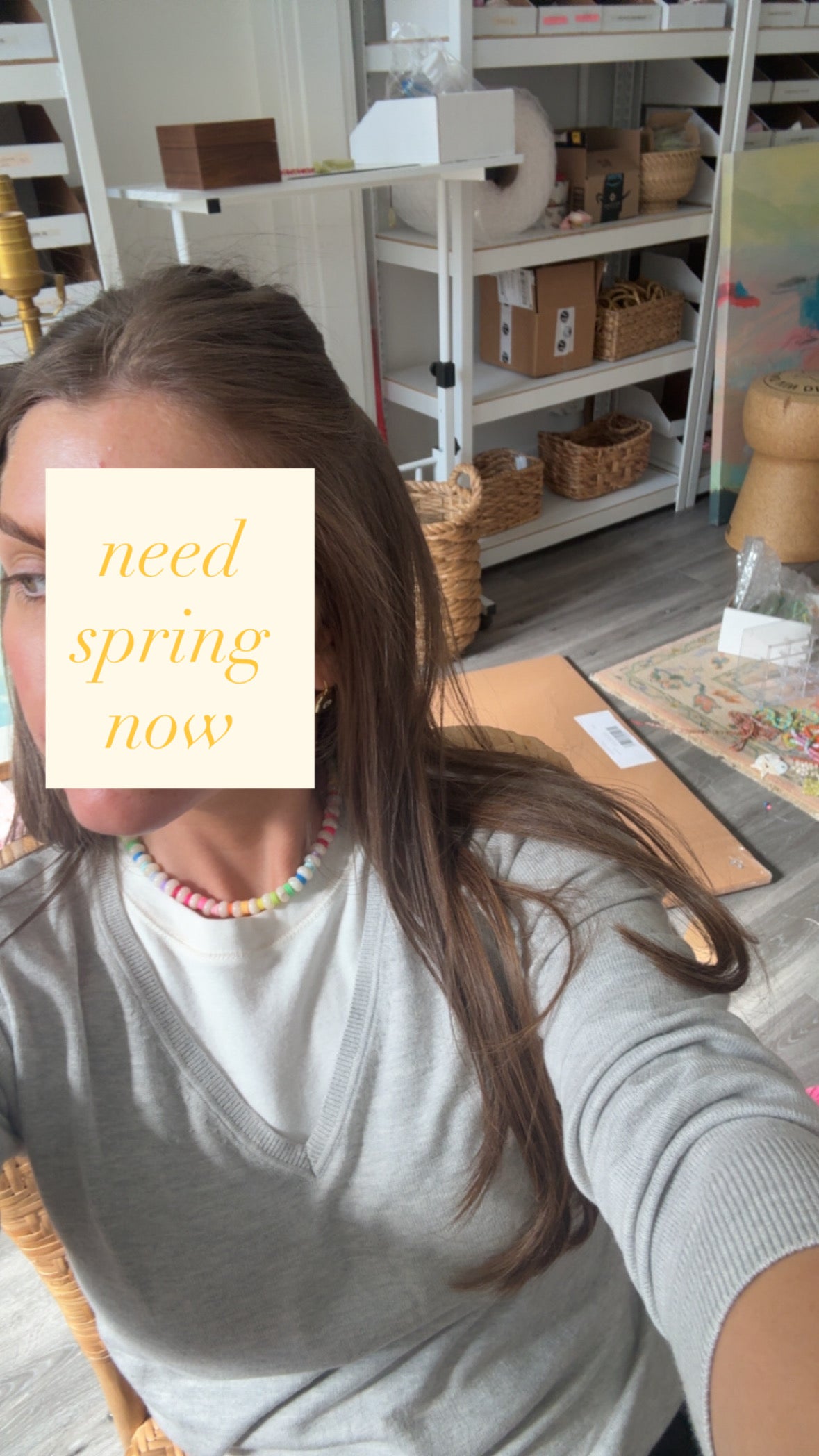 Color crush stone necklace