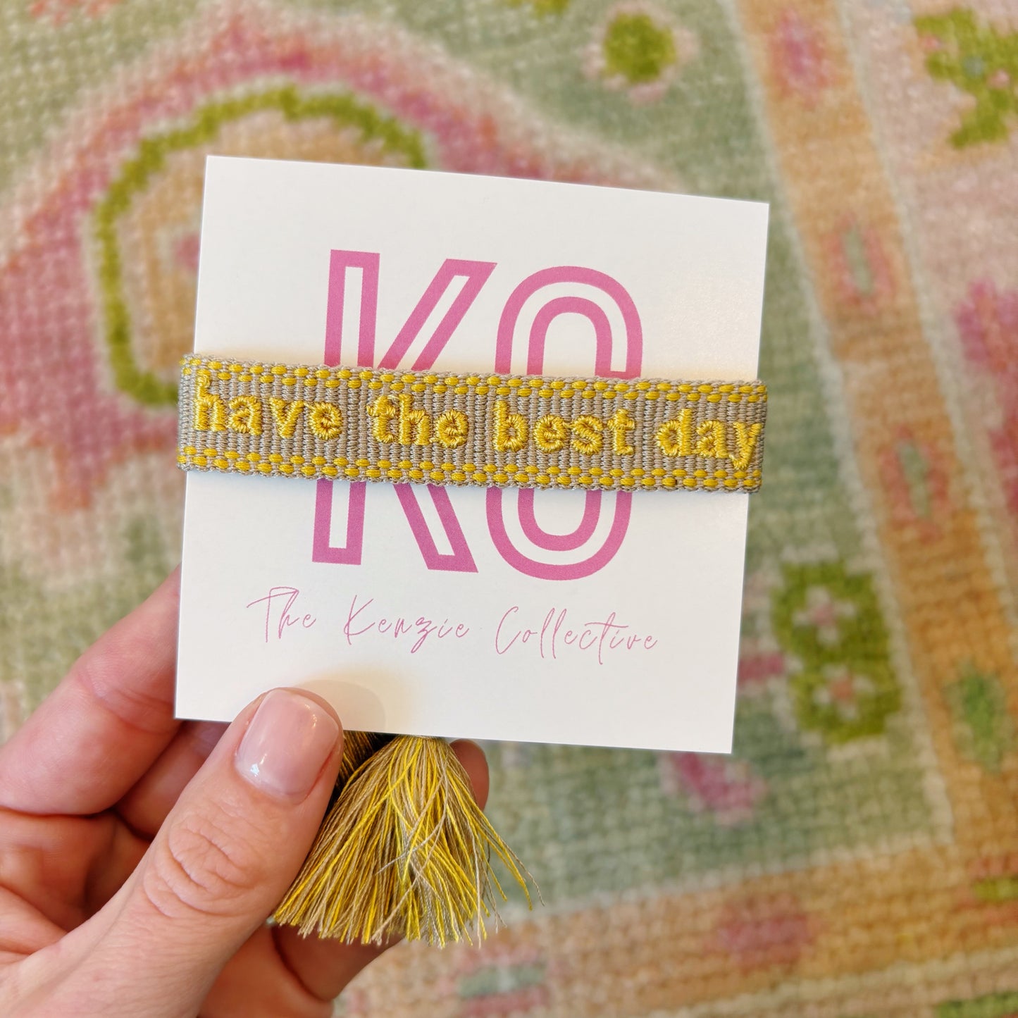 Have the best day ever NEW SKINNY BAND tassel bracelet