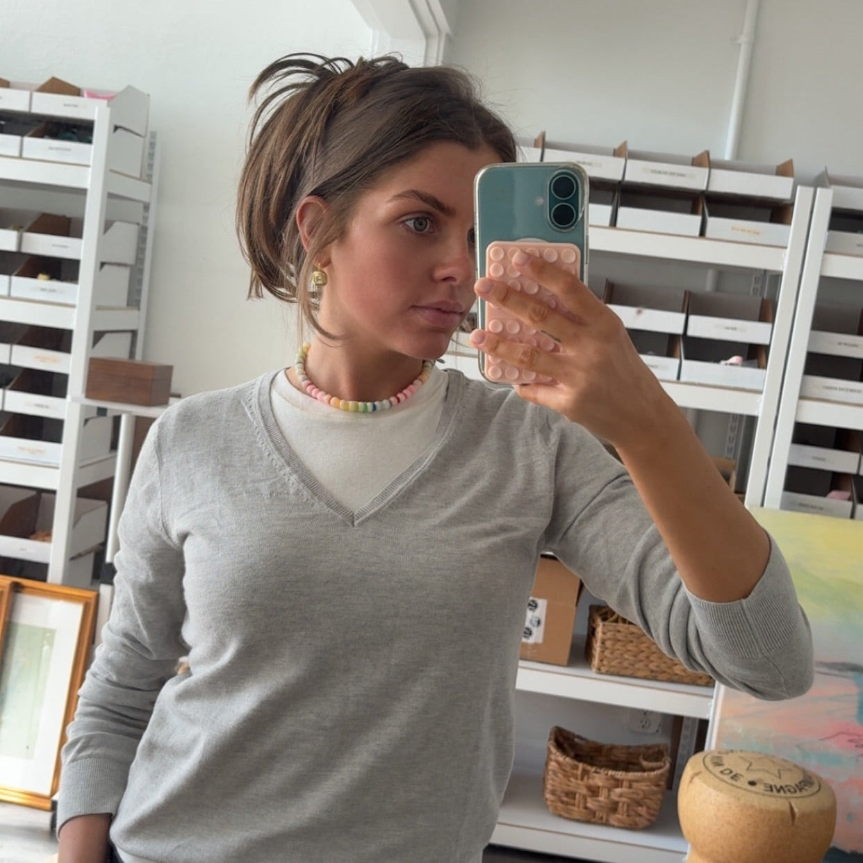 Color crush stone necklace