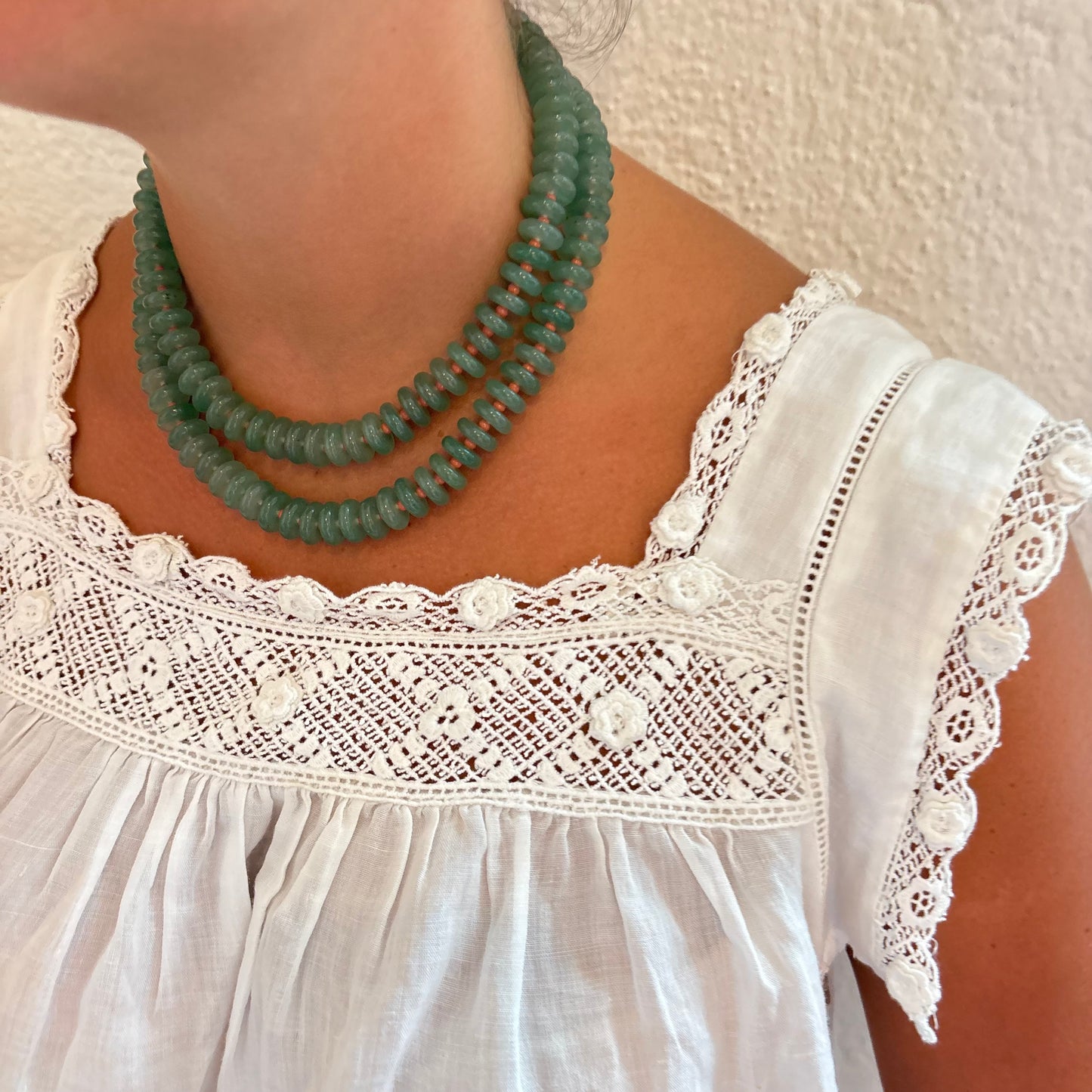 Sophia green stone necklace