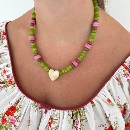 Happy heart necklace