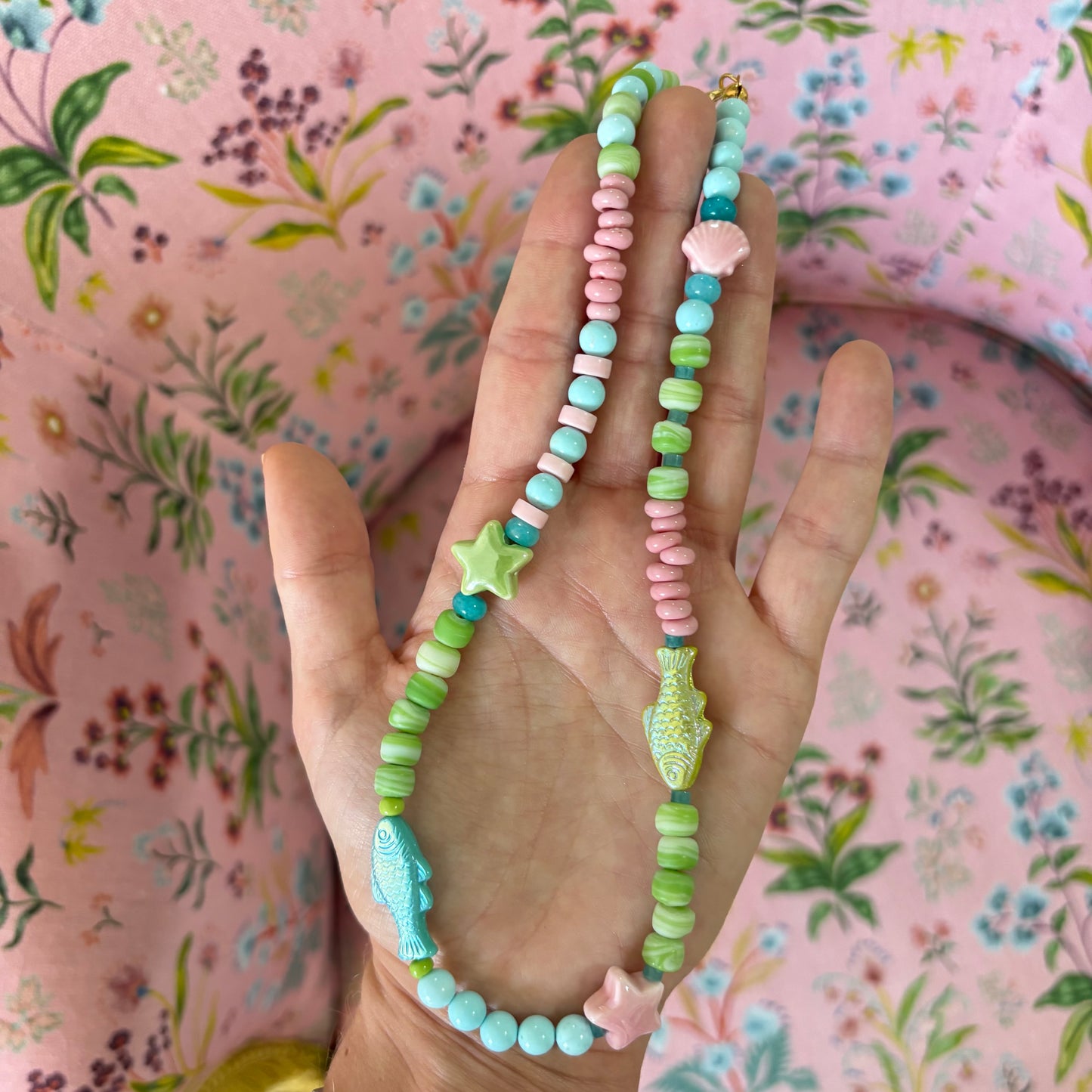Cotton candy whimsy fish necklace sold out 4x this is a preorder SHIPS JULY 10
