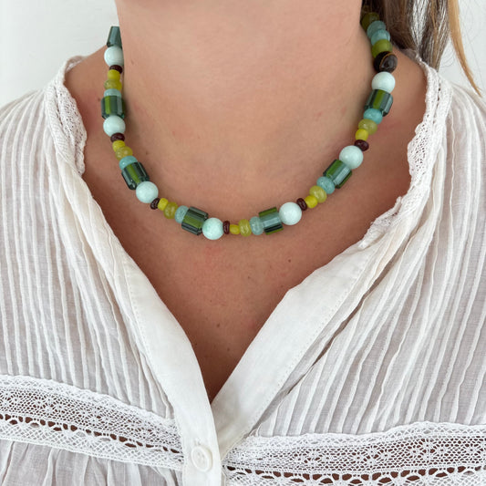 Rosemary blue and green necklace