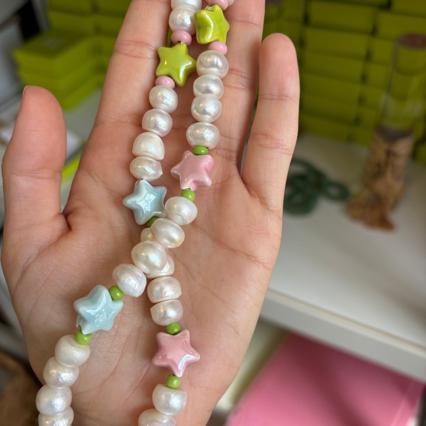 Star girl genuine pearl necklace