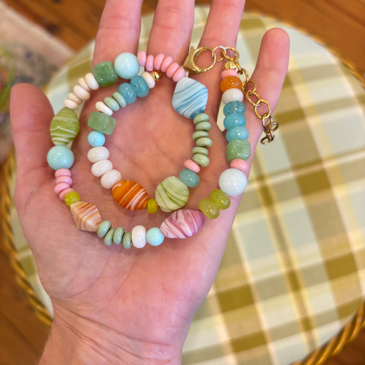 Cotton candy swirl necklace