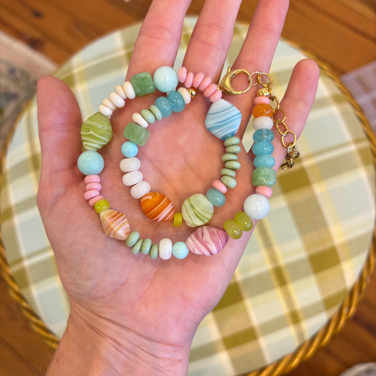 Cotton candy swirl necklace