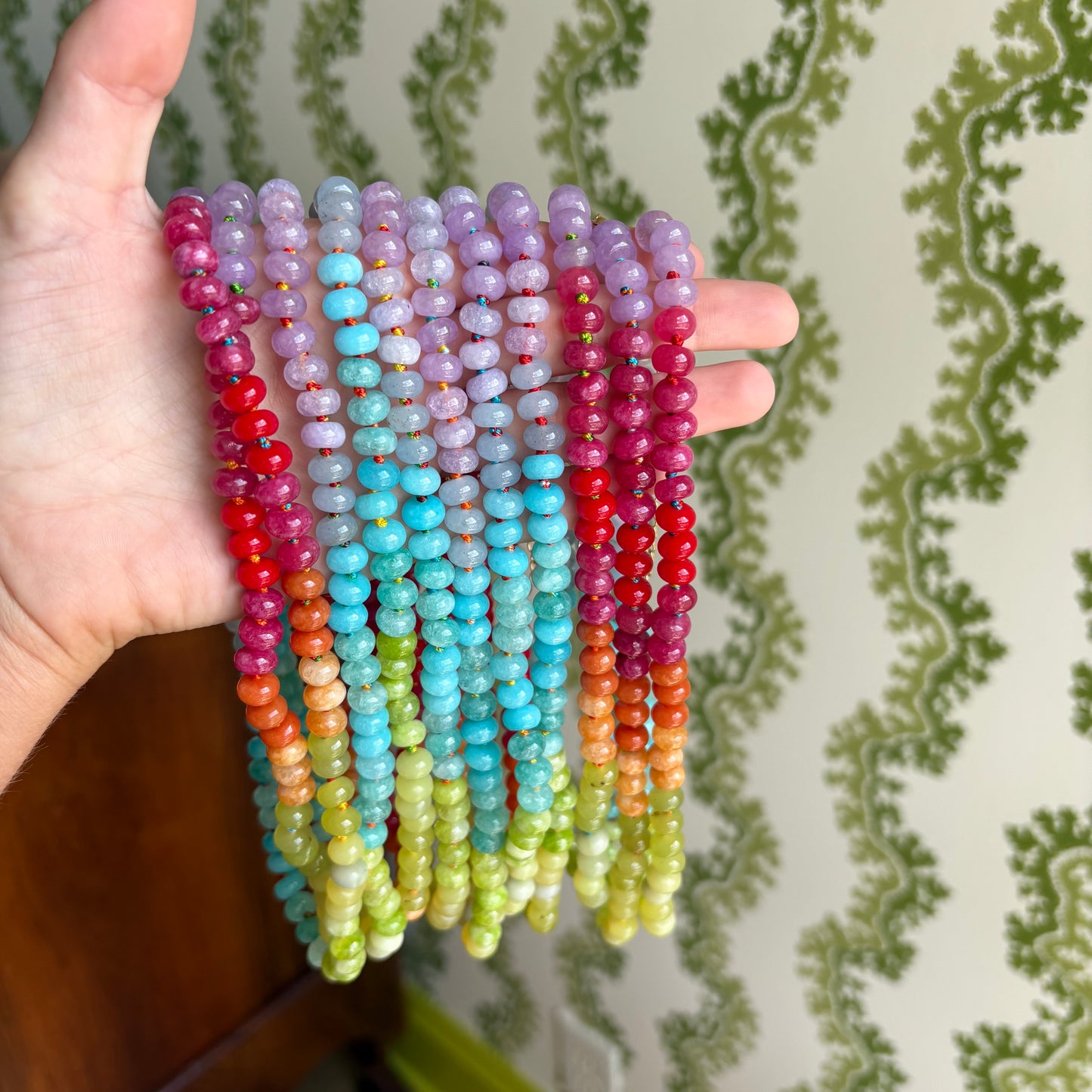 Confetti hand knotted necklace rainbow sold out - this is a preorder ships Aug 1