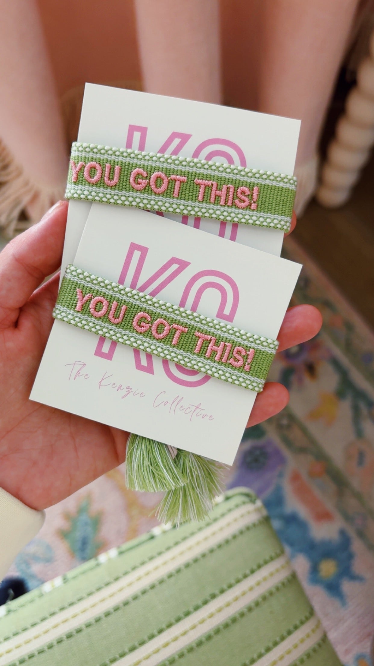 You got this embroidered tassel bracelet