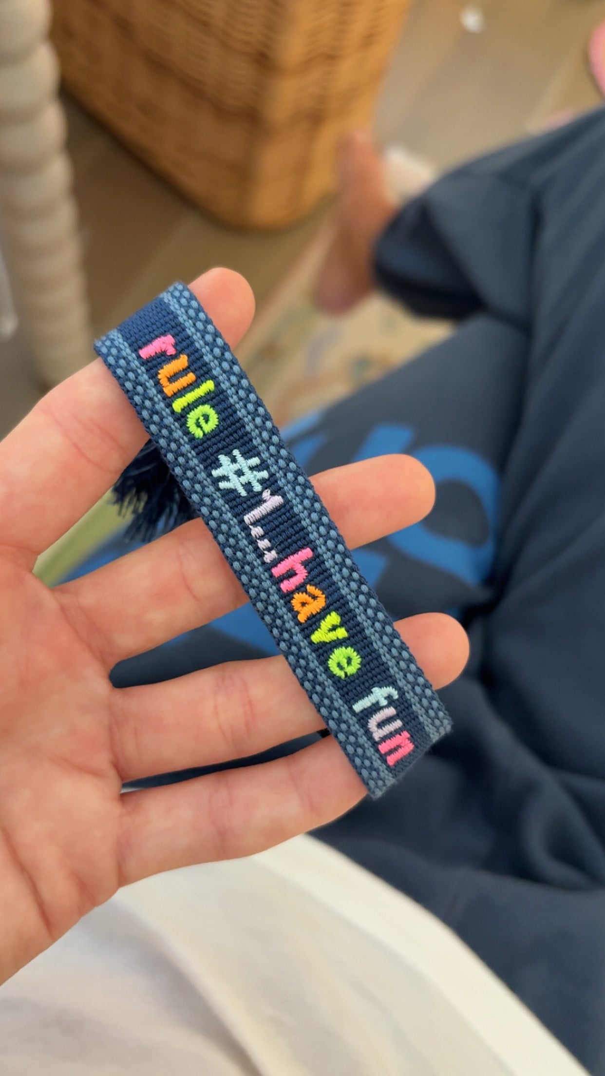 Rule #1 have fun tassel bracelet