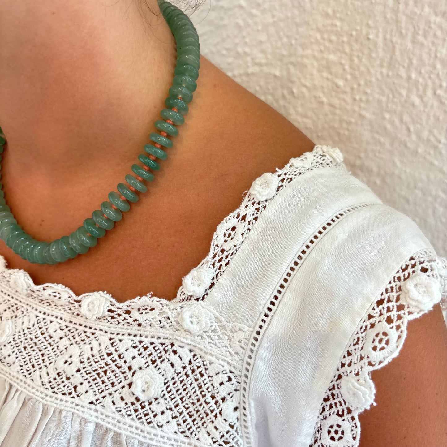 Sophia green stone necklace