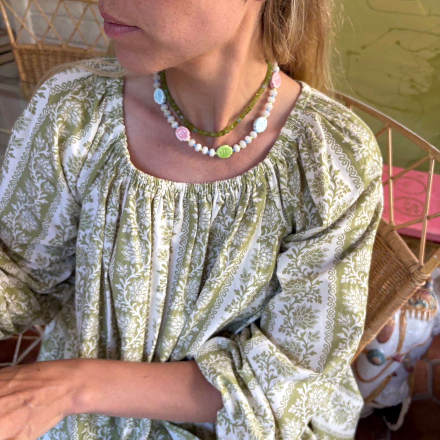 Poppy pastel fish necklace