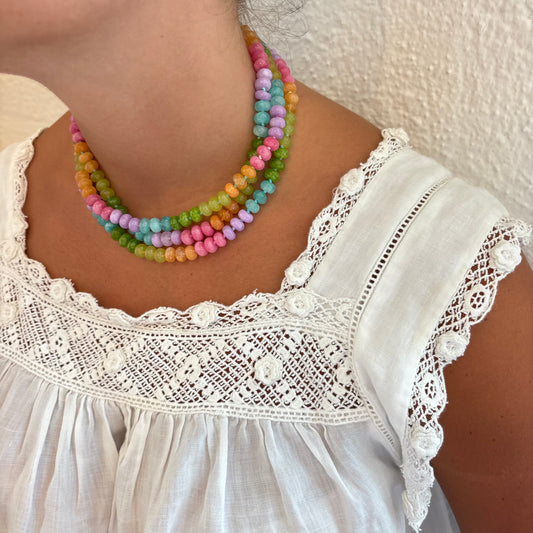 Lolly hand knotted stone necklace