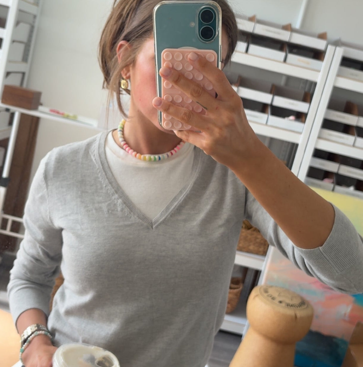 Color crush stone necklace