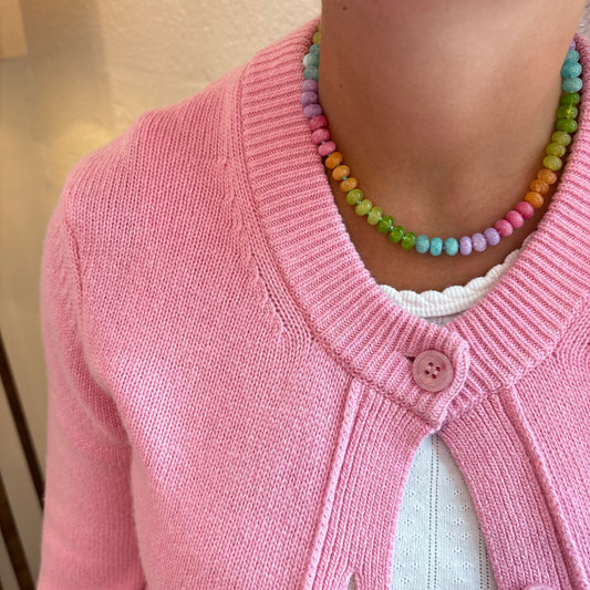 Lolly hand knotted stone necklace