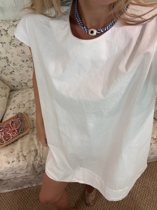 Blue stripe cord necklace game day