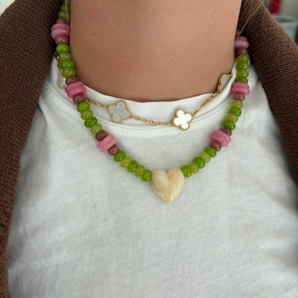 Happy heart necklace