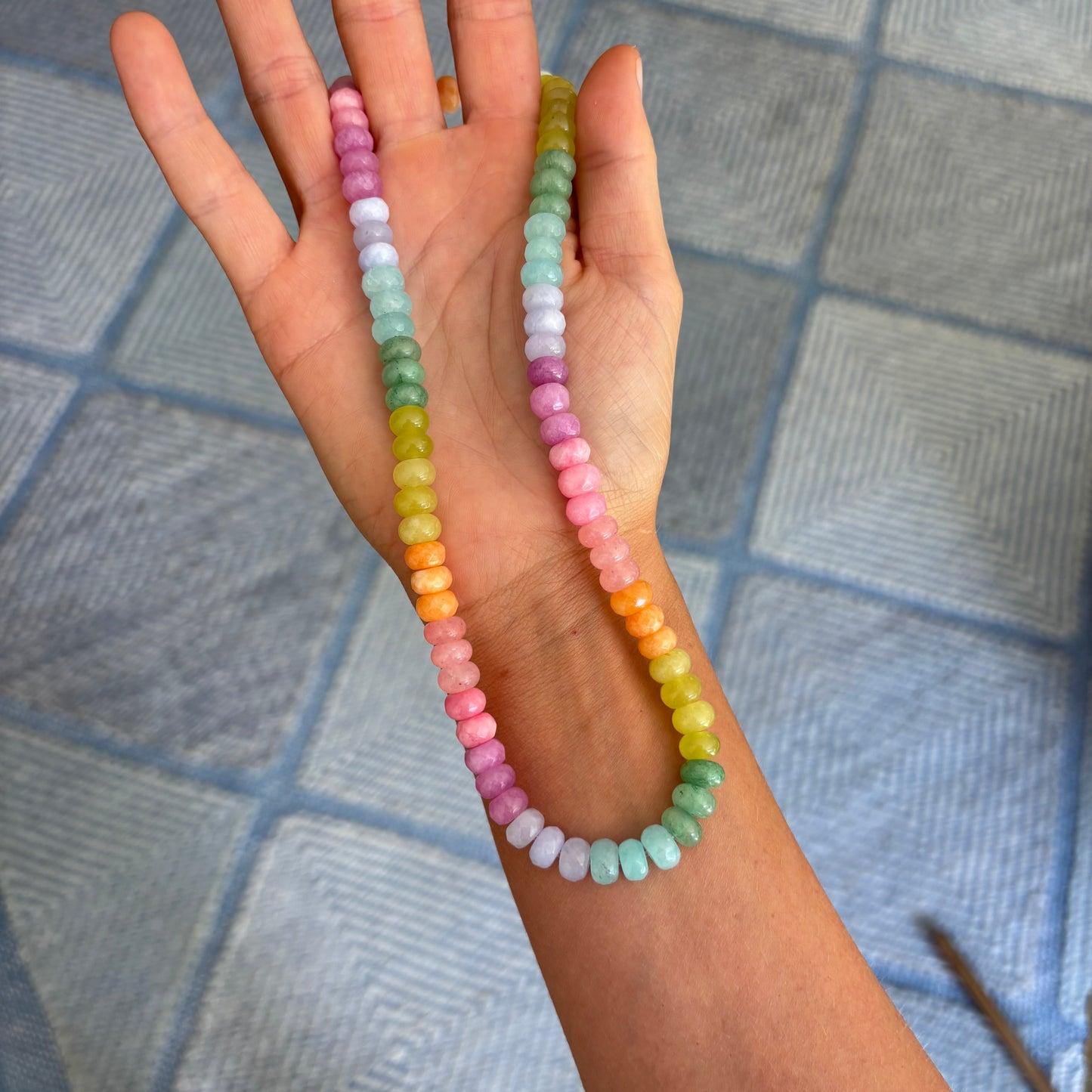 Lolly pastel rainbow beaded necklace SOLD OUT this is a preorder ships April 21