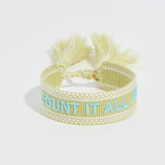 Count it all tassel bracelet