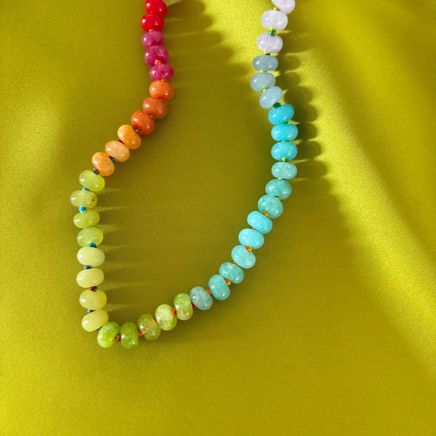 Confetti hand knotted necklace rainbow sold out - this is a preorder ships Aug 1