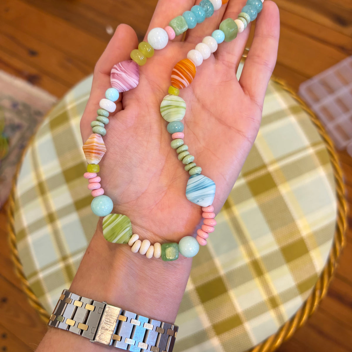 Cotton candy swirl necklace