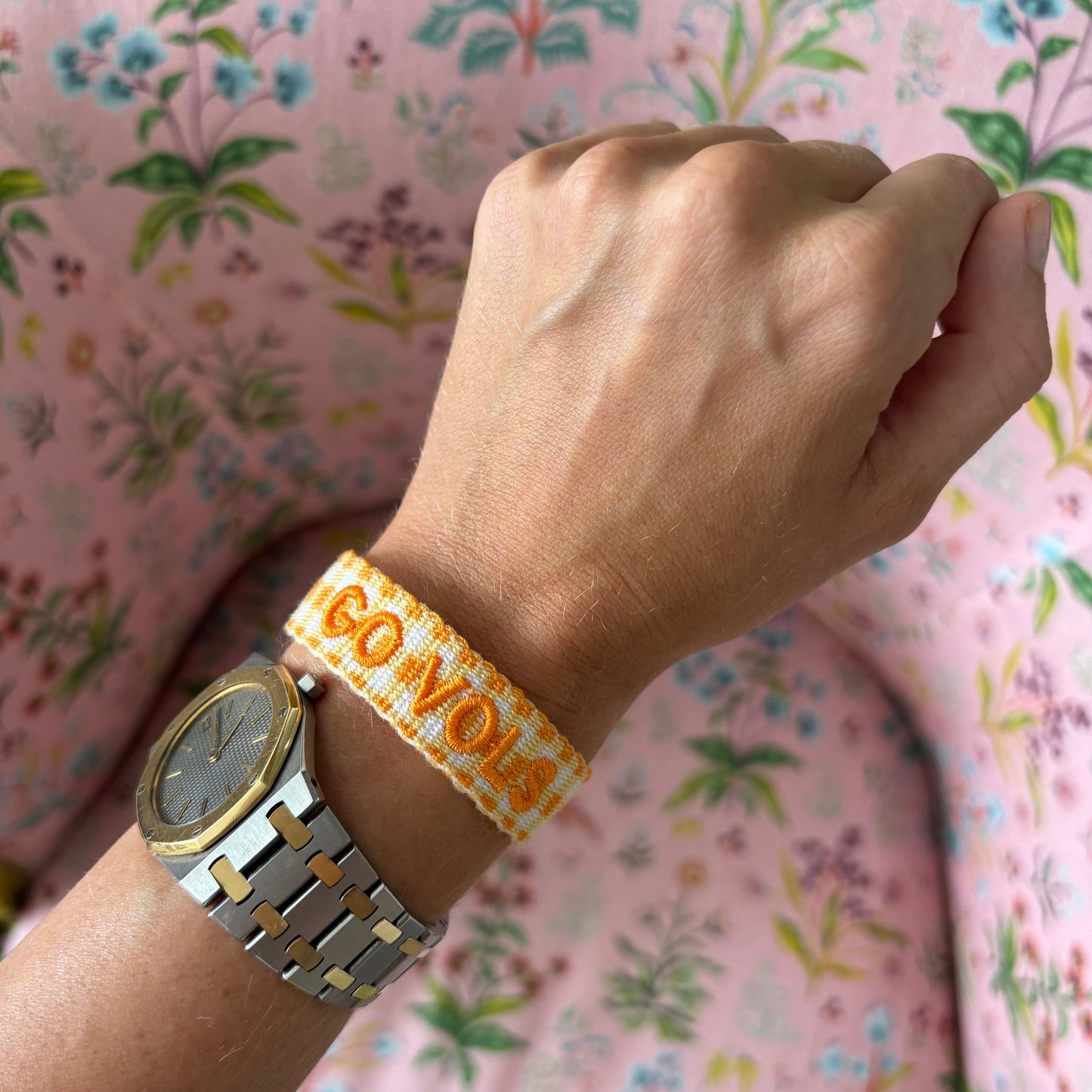 Go Vols embroidered tassel bracelet