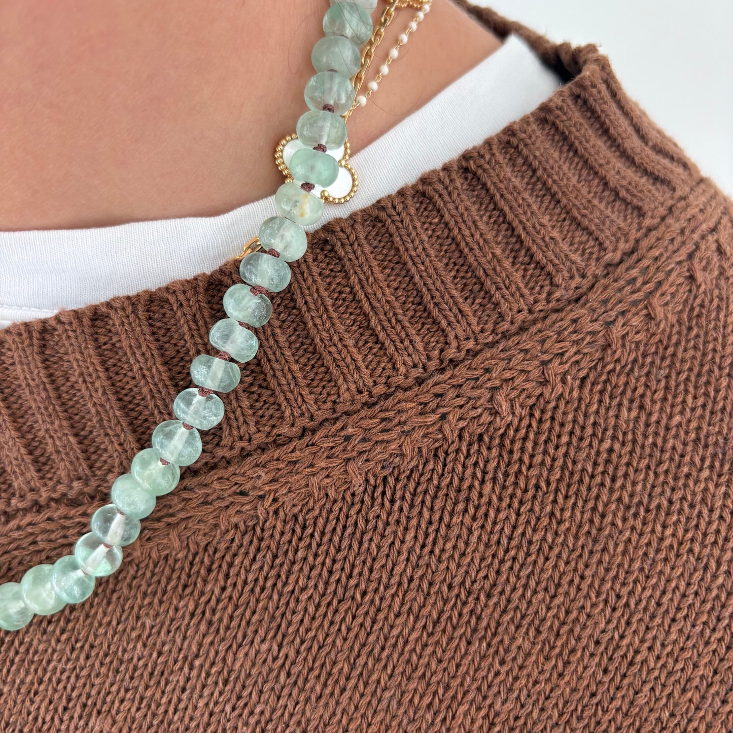 Eloise hand knotted genuine pearl necklace