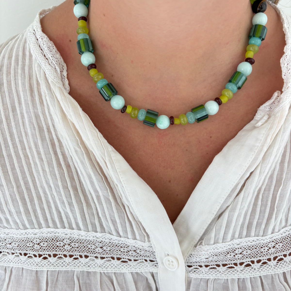 Rosemary blue and green necklace