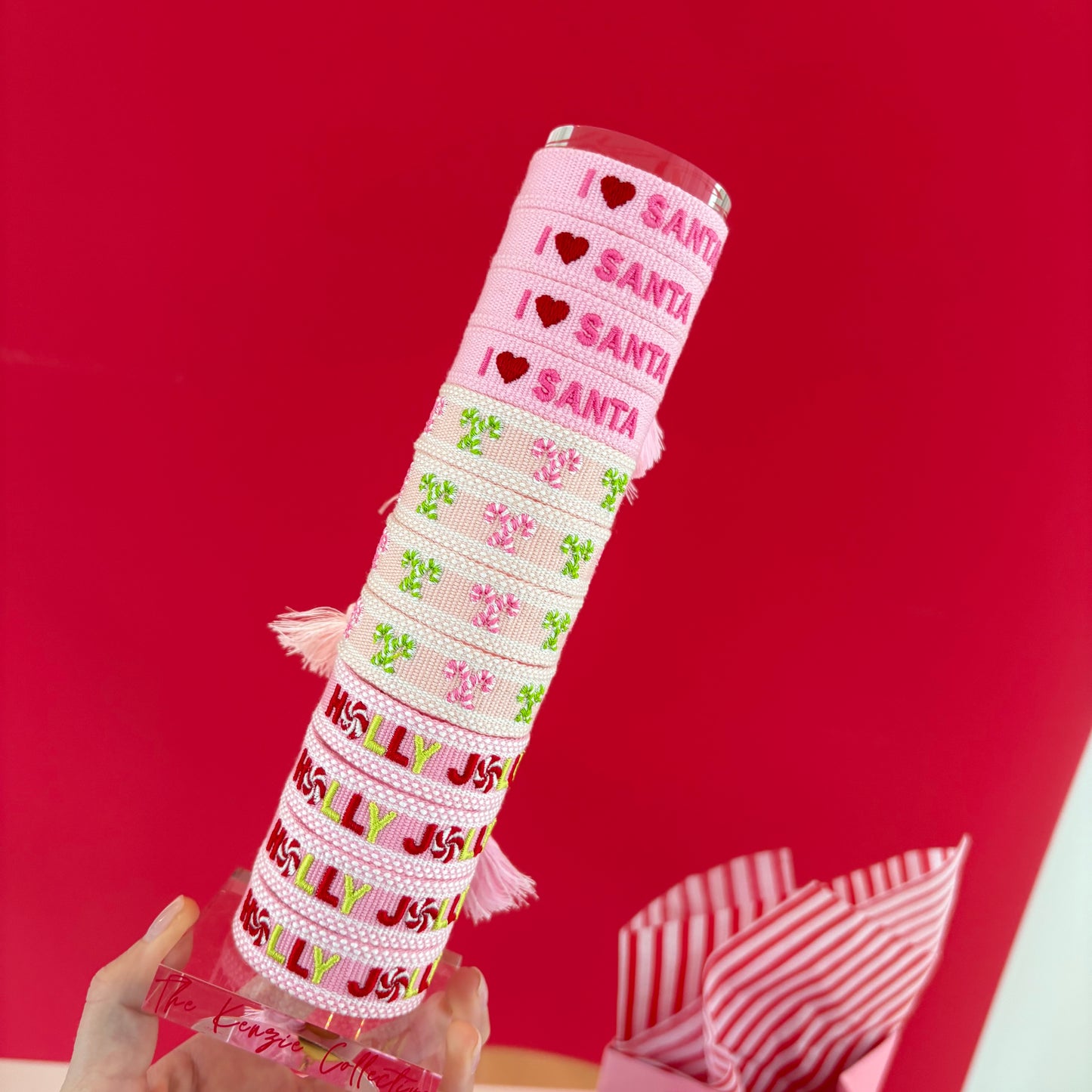 Candy Cane Lane tassel bracelet MINI SIZE