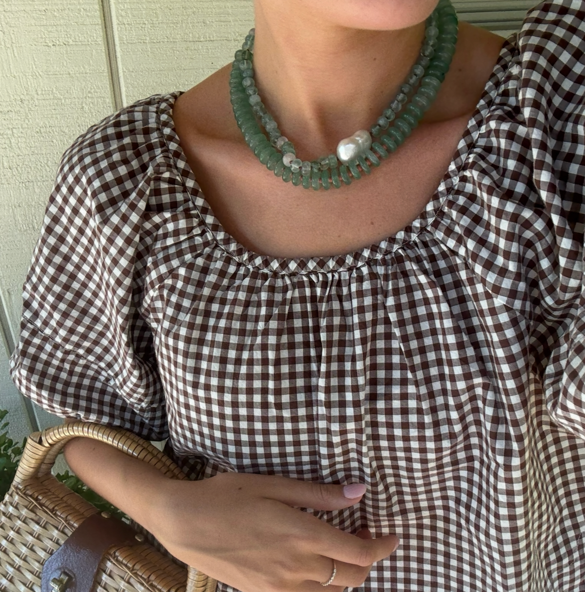 Eloise hand knotted genuine pearl necklace