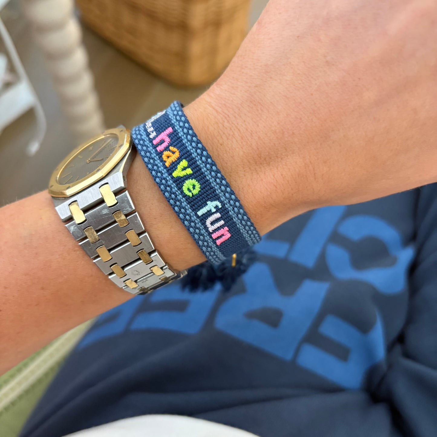 Rule #1 have fun tassel bracelet