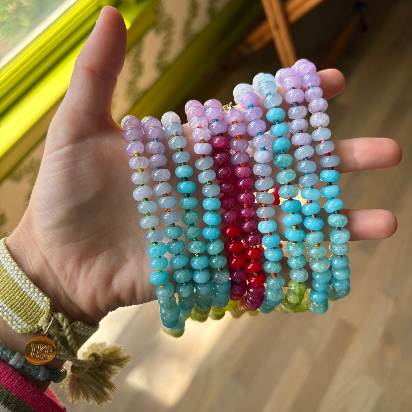 Confetti hand knotted necklace rainbow sold out - this is a preorder ships Aug 1