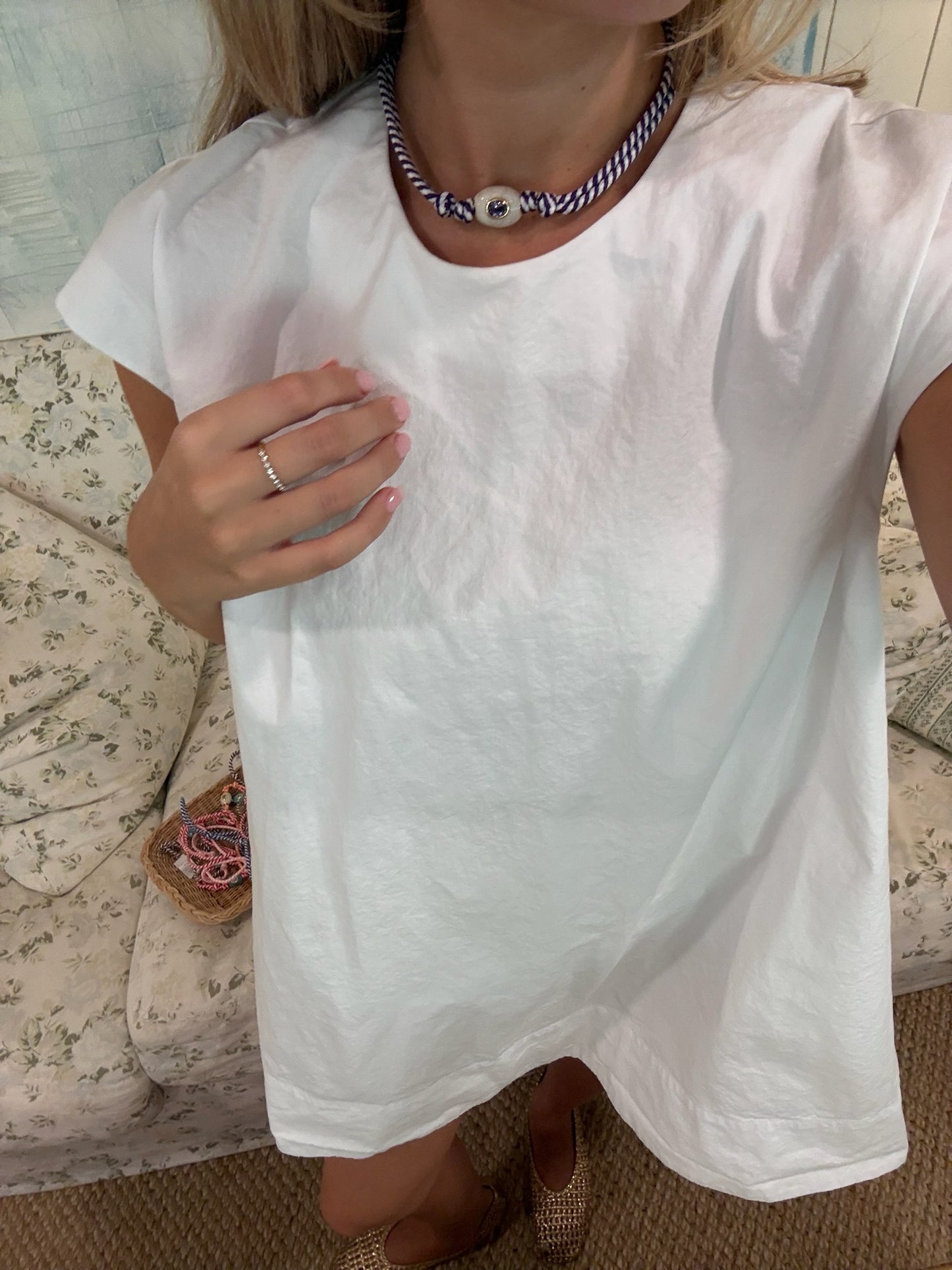 Purple stripe cord necklace game day