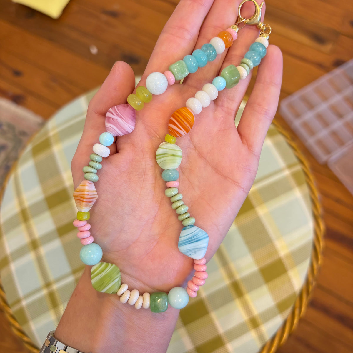 Cotton candy swirl necklace