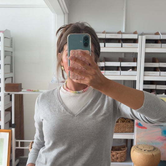 Color crush stone necklace