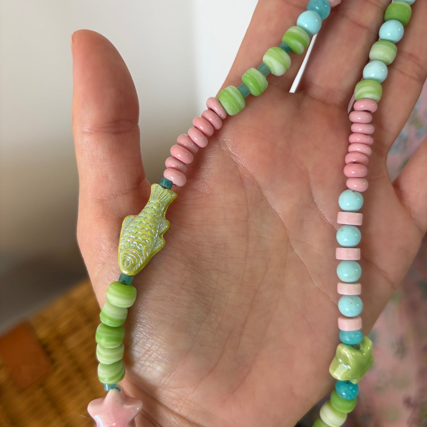 Cotton candy whimsy fish necklace sold out 4x this is a preorder SHIPS JULY 10