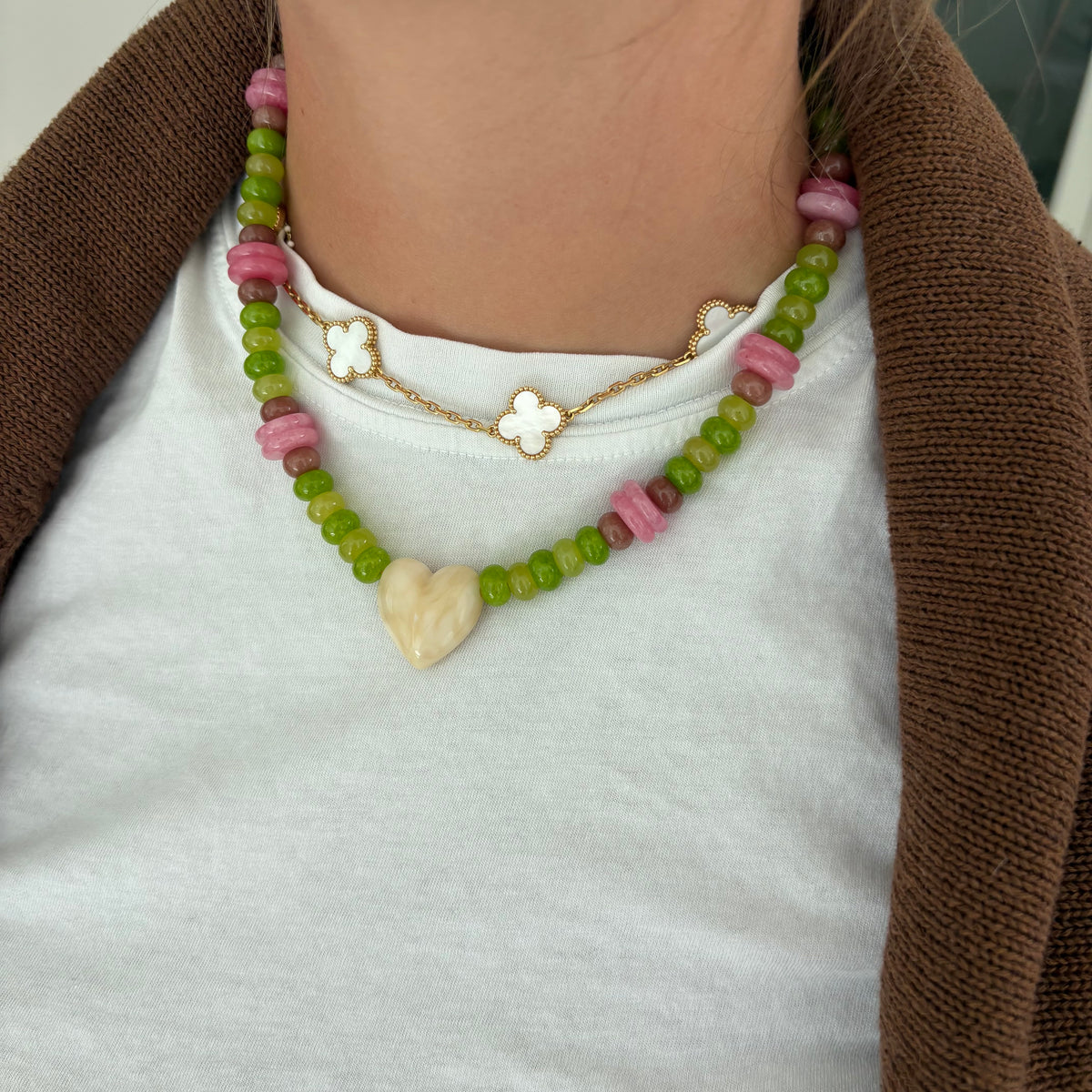 Happy heart necklace