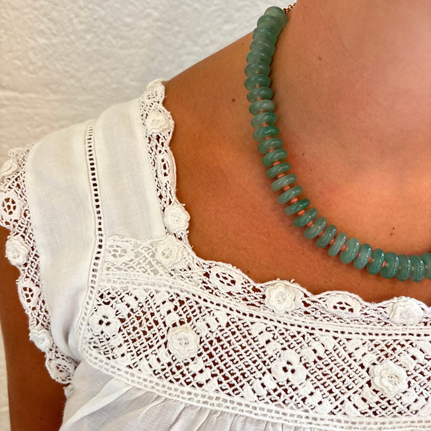 Sophia green stone necklace