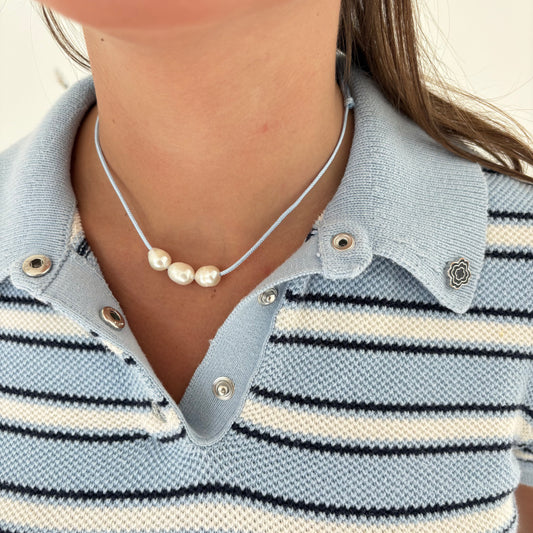 Penelope pearl necklace in blue