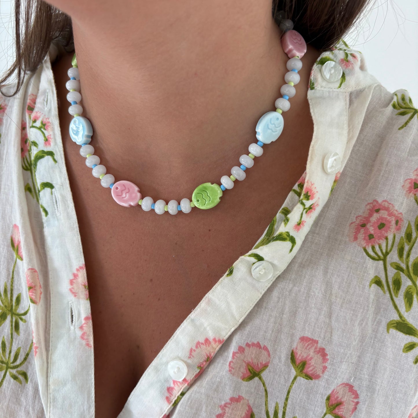 Pastel fish necklace