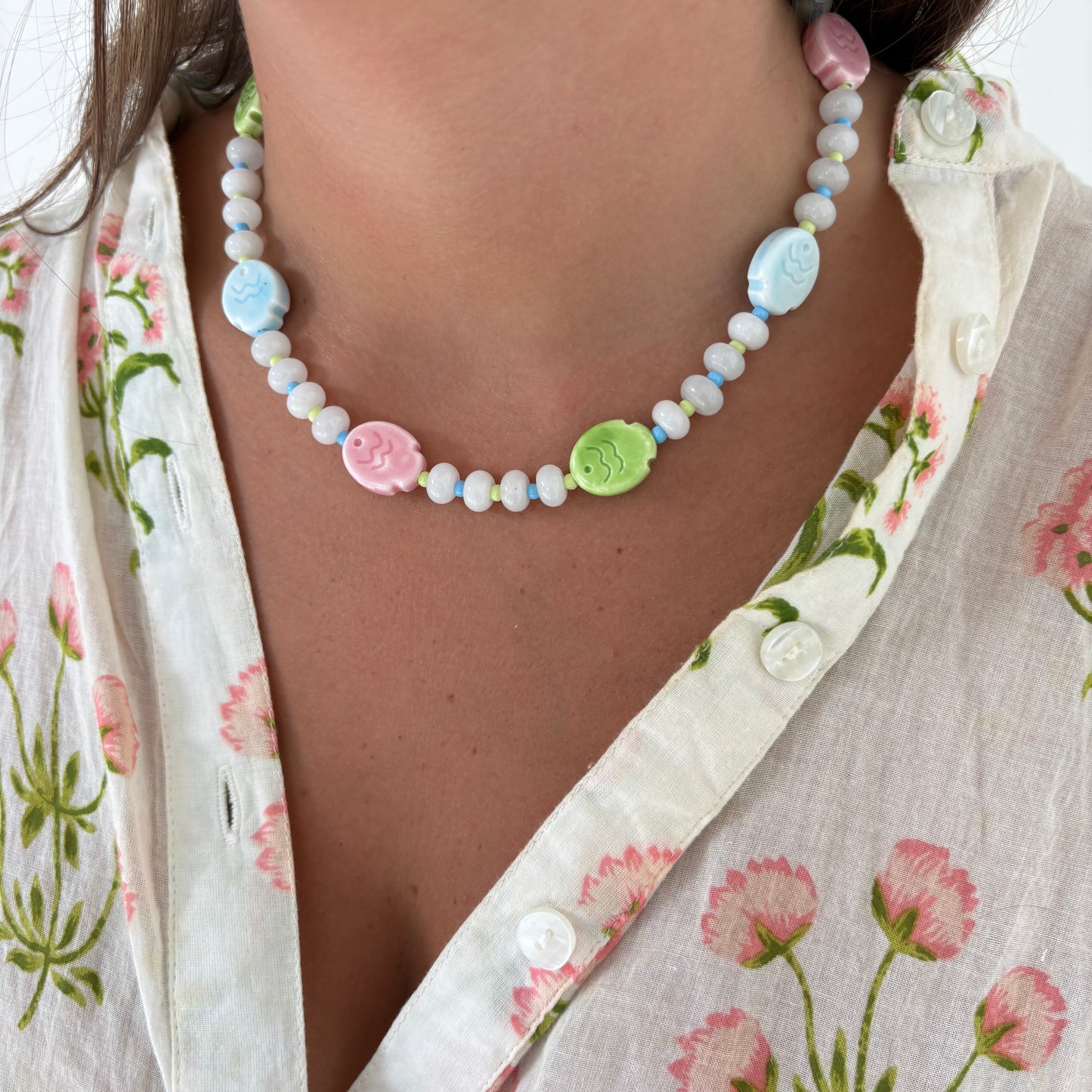 Pastel fish necklace